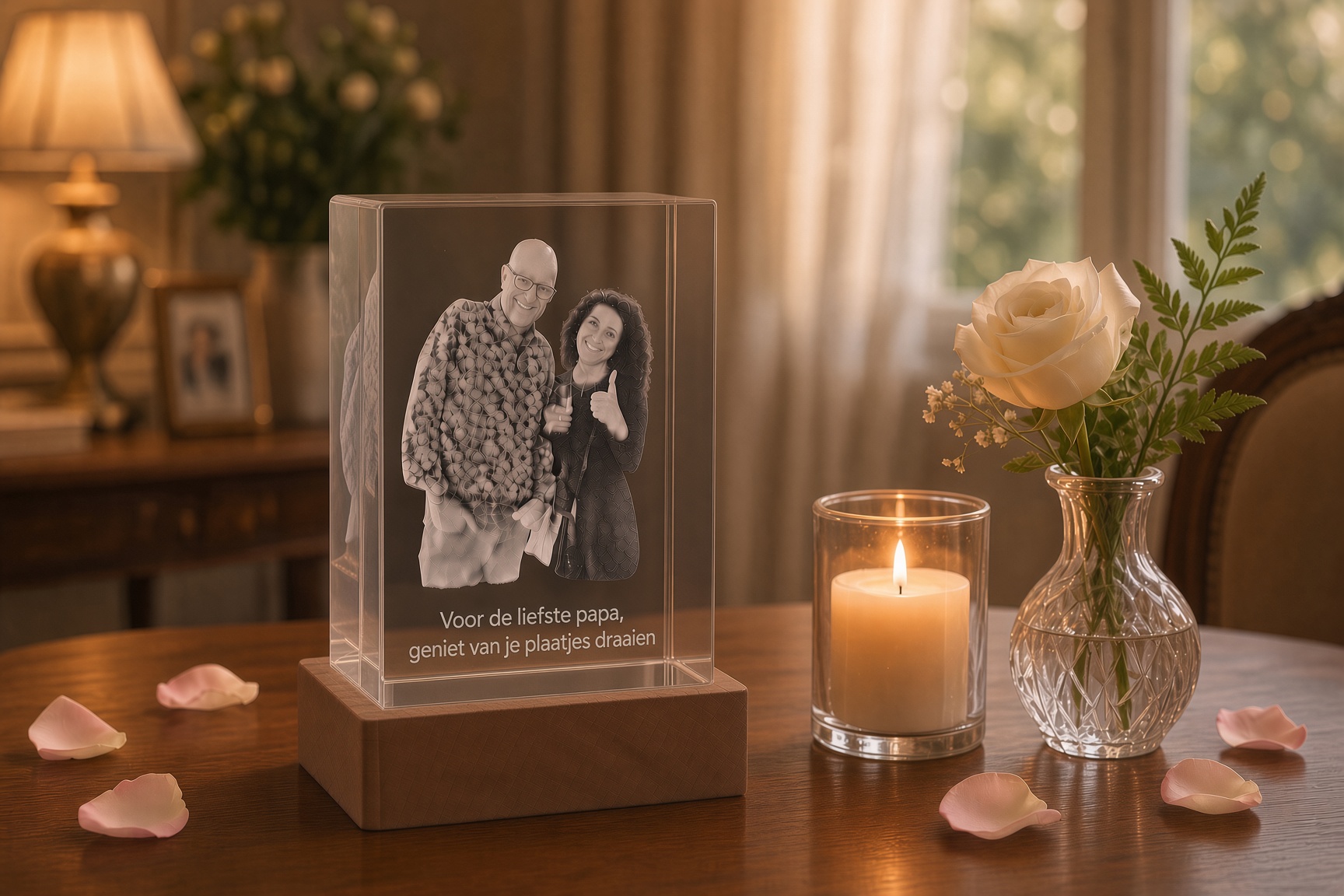 3D kristalfoto met led-verlichting - Portretblok